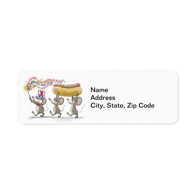 Étiquette Mic, Mac & Moe's Happy 4th of July Address Labels (Devant)