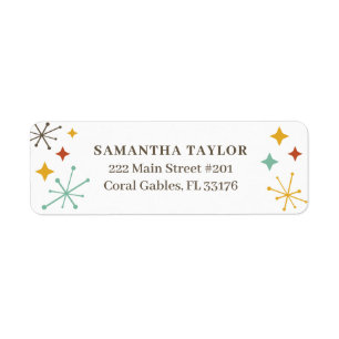 Étiquette Mid Century Modern Return Address Label