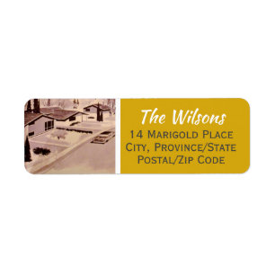 Étiquette Mid Century Modern Return Address Label