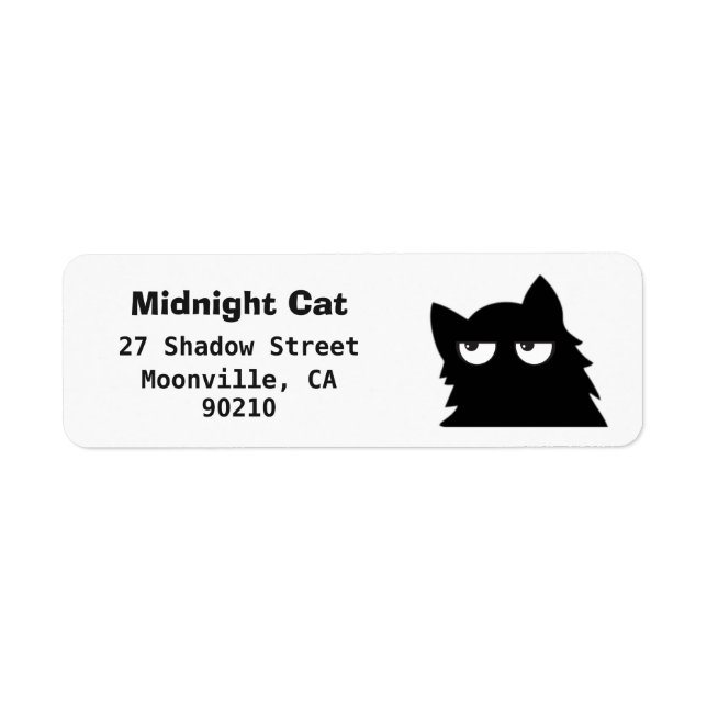 Étiquette Midnight Cat Black Cat Return Address Labels (Devant)