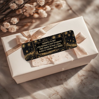 Étiquette Midnight Gold Champagne Dream Return Address Label