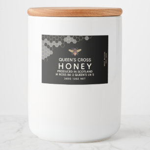 Étiquette miel avec peigne de miel et abeille vint