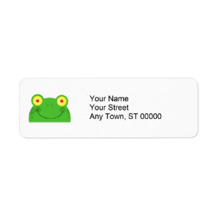 Étiquette mignon dessin animé grenouille visage froggy