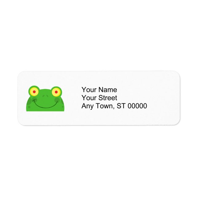 Étiquette mignon dessin animé grenouille visage froggy (Devant)