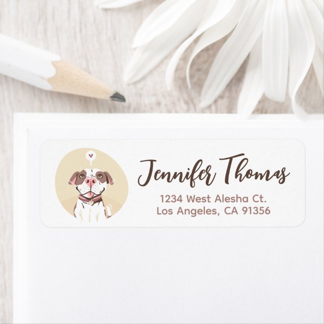 Étiquette Mignon Pit Bull (En situation)