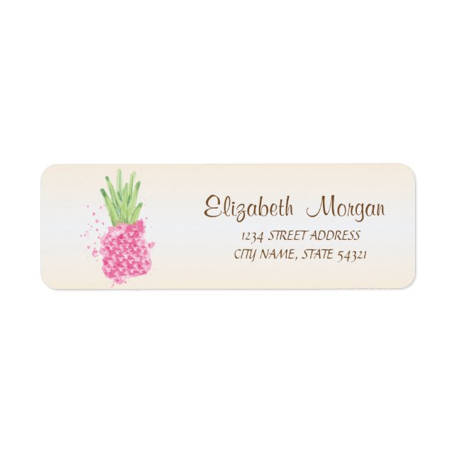 Étiquette Mignon Rose Pineapple Féminin (Devant)