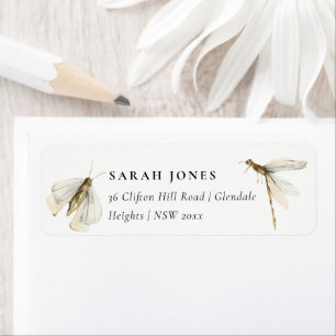 Étiquette Mignonne Notre Petit Bogue Bleue Dragonfly Adresse