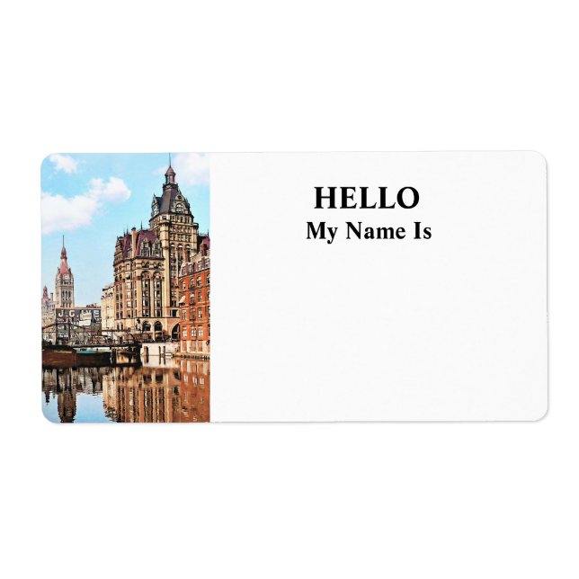 Étiquette Milwaukee WI - River from Sycamore St, Milwaukee (Devant)