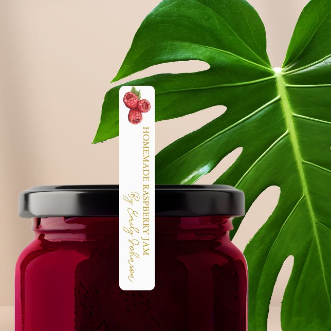Étiquette mince de confiture de framboise maison (Créateur téléchargé)