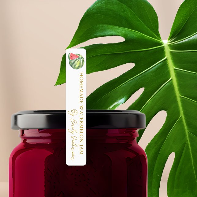 Étiquette mince de confiture de pastèque maison (Créateur téléchargé)