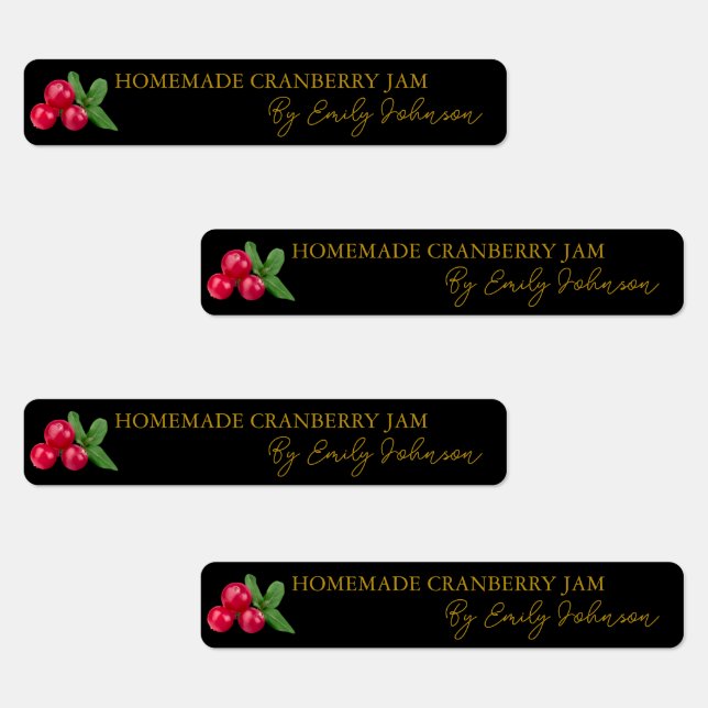 Étiquette mince de la confiture de canneberge mais (Groupe)