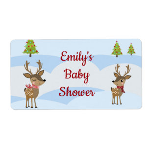 Étiquette Mini baby shower de Noël d'étiquette de bouteill