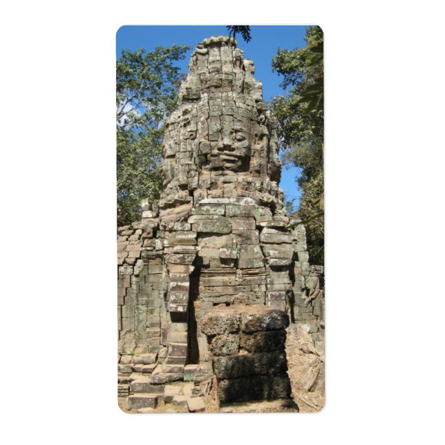 Étiquette Mini Bayon ... Ta Prohm, Siem Reap, Cambodge (Devant)