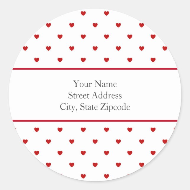 étiquette "Mini Coeurs de velours rouge" (Devant)