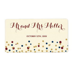 Étiquette Mini mariage de confettis d'étiquette de bouteill