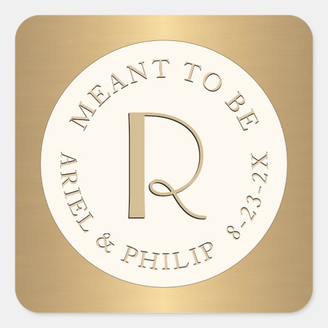 Étiquette mini monogramme prévue pour la date du m (Devant)