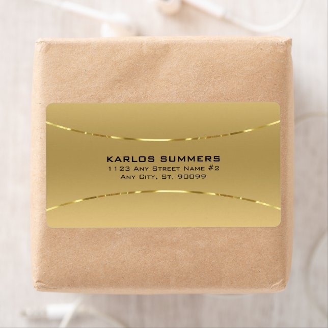 Étiquette Mini or arrière - plan métallique look acrylique (En situation)