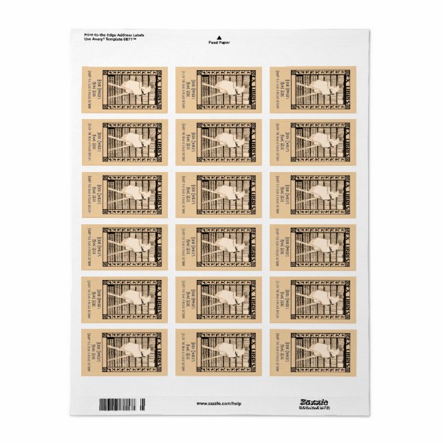 Étiquette Mini plaques Vintages modernes personnalisées (Feuille entière)