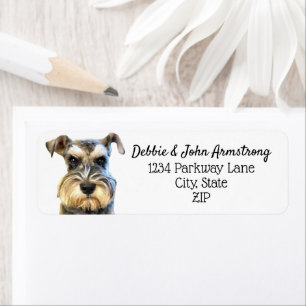 Étiquette Miniature Schnauzer Chien Chien Chiot Adresse de r