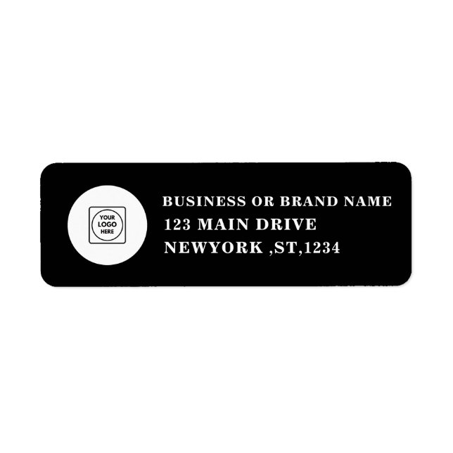 Étiquette Minimal Black Office Business Branding Design (Devant)