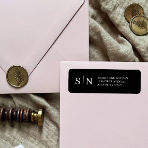 Étiquette Minimal et chic Adresse de retour noire