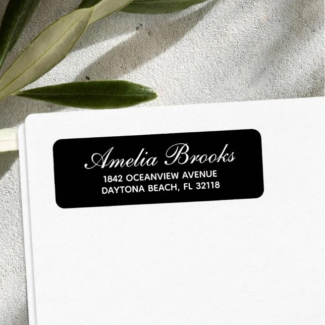 Étiquette Minimal Modern Script Return Address Custom  (Créateur téléchargé)