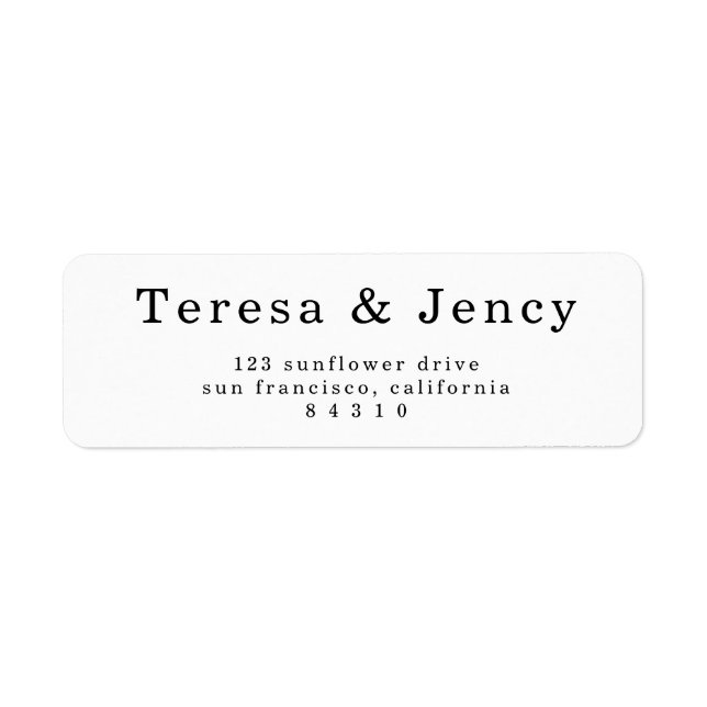 Étiquette Minimal Simple Clean White Design (Devant)