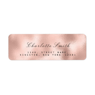 Étiquette Minimalisme Rose Rose Gold Adresse de retour RSVP