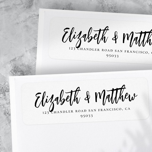 Étiquette Minimalist Chic Modern Wedding Return Address (Créateur téléchargé)