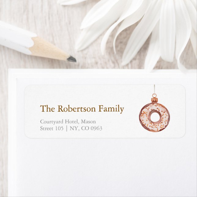 Étiquette Minimalist Christmas Donut Ornament  (En situation)
