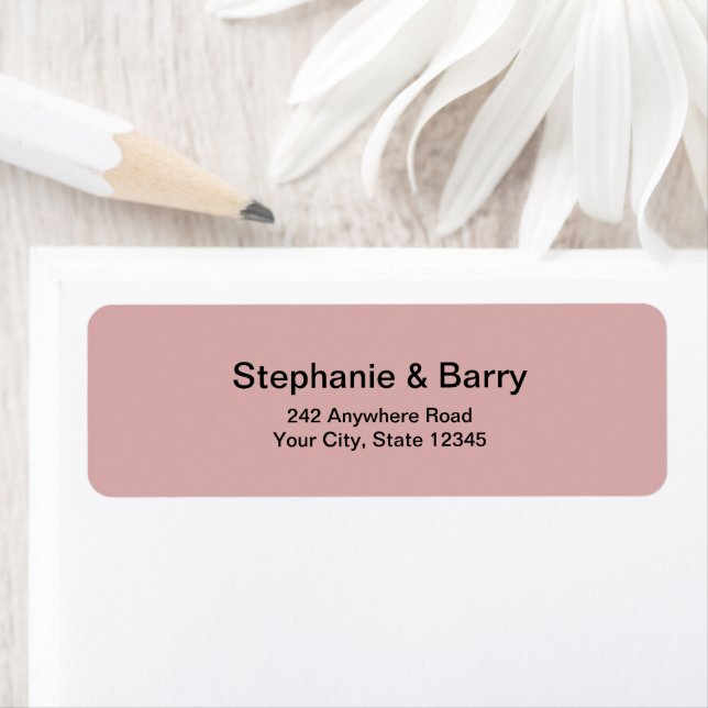 Étiquette Minimalist Dusty Pink Wedding Return Address (En situation)