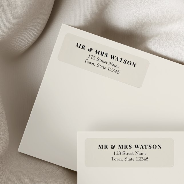 Étiquette Minimalist Ivory Wedding Return Address (Créateur téléchargé)