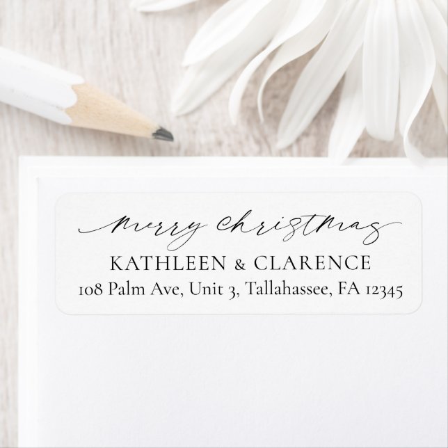 Étiquette Minimalist Simple Elegant Christmas Return Address (En situation)