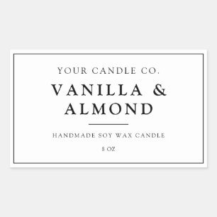 Étiquette minimaliste à bougie blanche