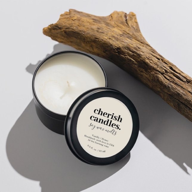 Étiquette minimaliste à bougie de soja (Créateur téléchargé)