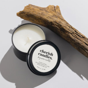 Étiquette minimaliste à bougie de soja