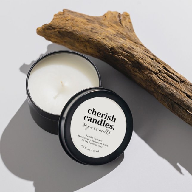 Étiquette minimaliste à bougie de soja (Créateur téléchargé)