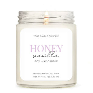 Étiquette minimaliste à chandelle esthétique