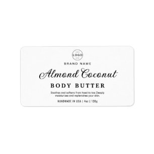 Étiquette Minimaliste Black Body Scruter Cosmetic Jar Produi