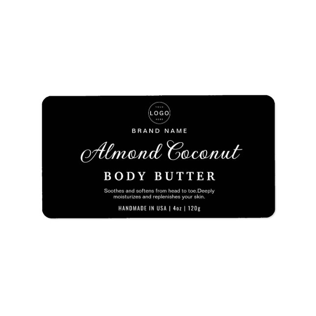 Étiquette Minimaliste Black Body Scruter Cosmetic Jar Produi (Devant)