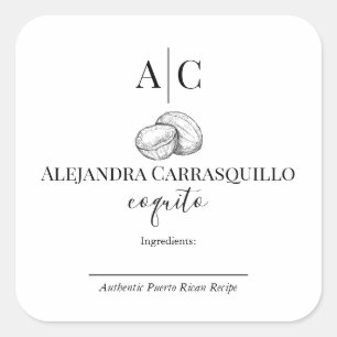 Étiquette minimaliste de bouteille Coquito noir et