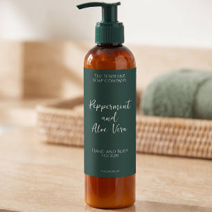 Étiquette minimaliste de flacon de cosmétiques ver