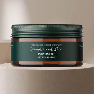 Étiquette minimaliste de pot de cosmétiques vert f