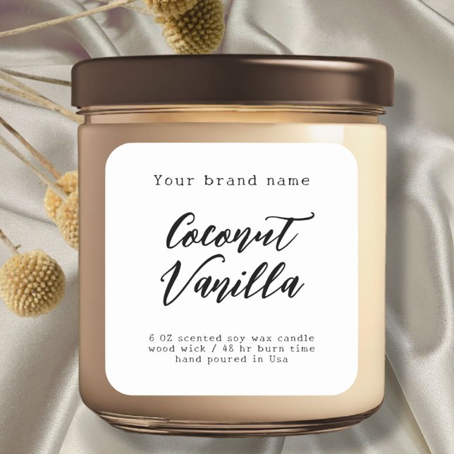 Étiquette minimaliste d'emballage blanc simple (Créateur téléchargé)