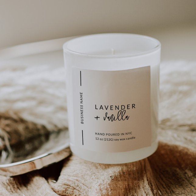 Étiquette minimaliste d'emballage moderne bougie C (Modern Minimal Candle or Cosmetic Label)