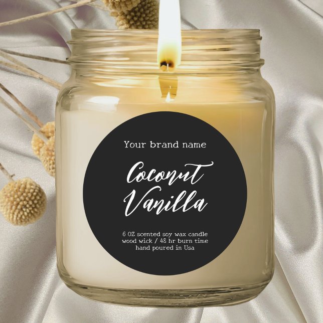 Étiquette minimaliste d'emballage noir simple (Créateur téléchargé)