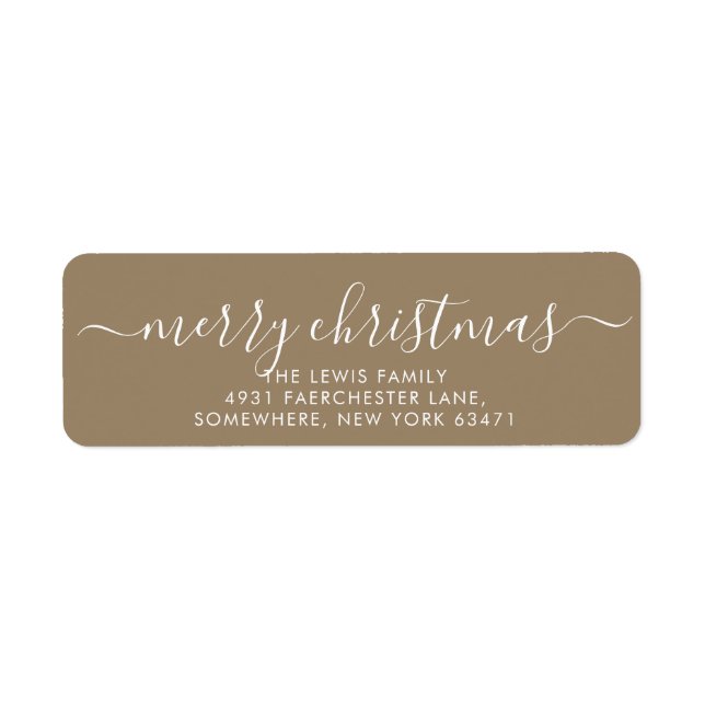 Étiquette minimaliste Joyeux Noël Or (Devant)