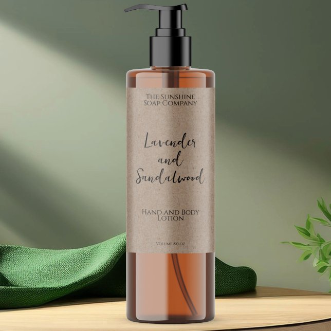 Étiquette minimaliste kraft imperméable bouteille  (Créateur téléchargé)