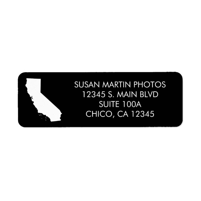 Étiquette Minimaliste moderne californien noir et blanc (Devant)