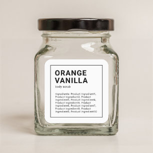 Étiquette minimaliste moderne des ingrédients de b